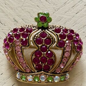 CROWN BROOCH PIN MULTICOLOR CRYSTAL RHINESTONE